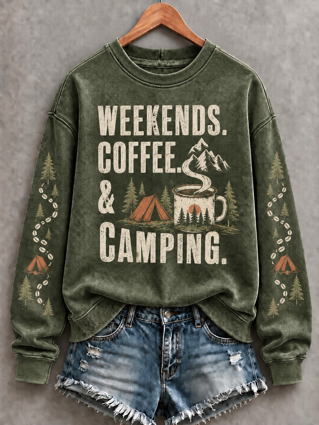 Women's Camping Printed Sweatshirt