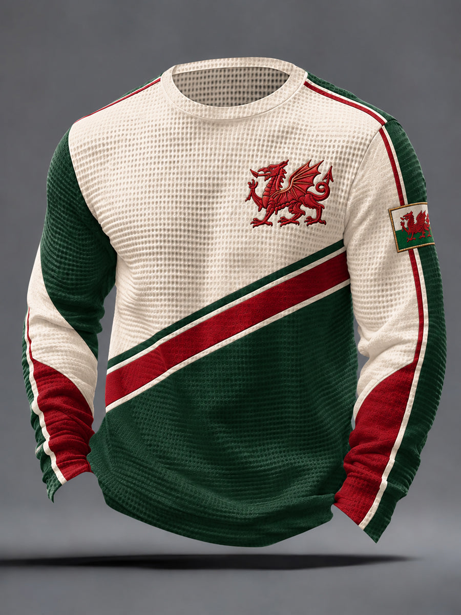 Men's Welsh Dragon Waffle Top