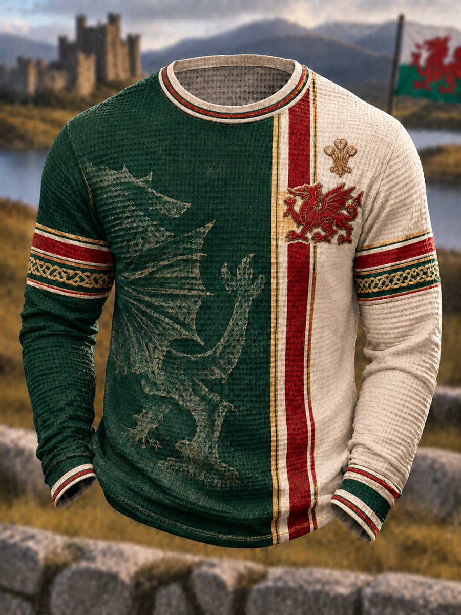 Men's Welsh Dragon Waffle Top