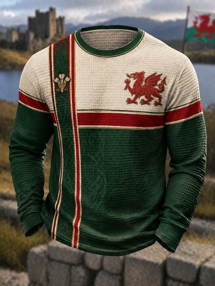 Men's Welsh Dragon Waffle Top