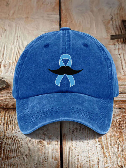 Unisex Mustache Print Men's Health Support Graphic Cap