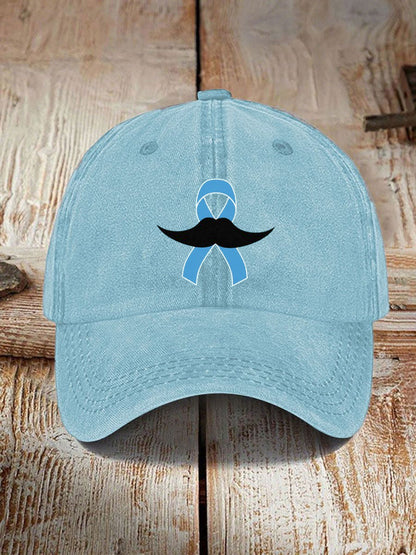 Unisex Mustache Print Men's Health Support Graphic Cap