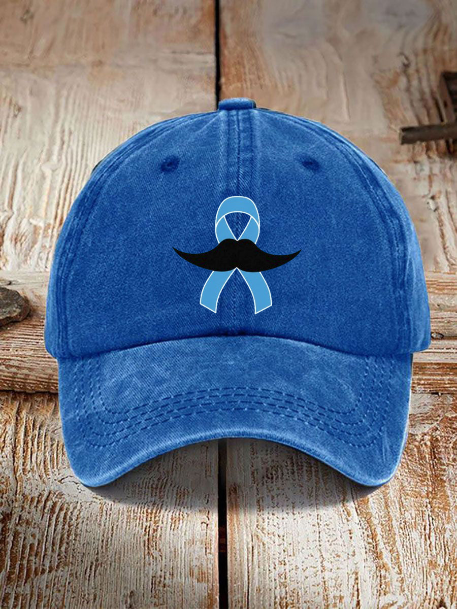 Unisex Mustache Print Men's Health Support Graphic Cap