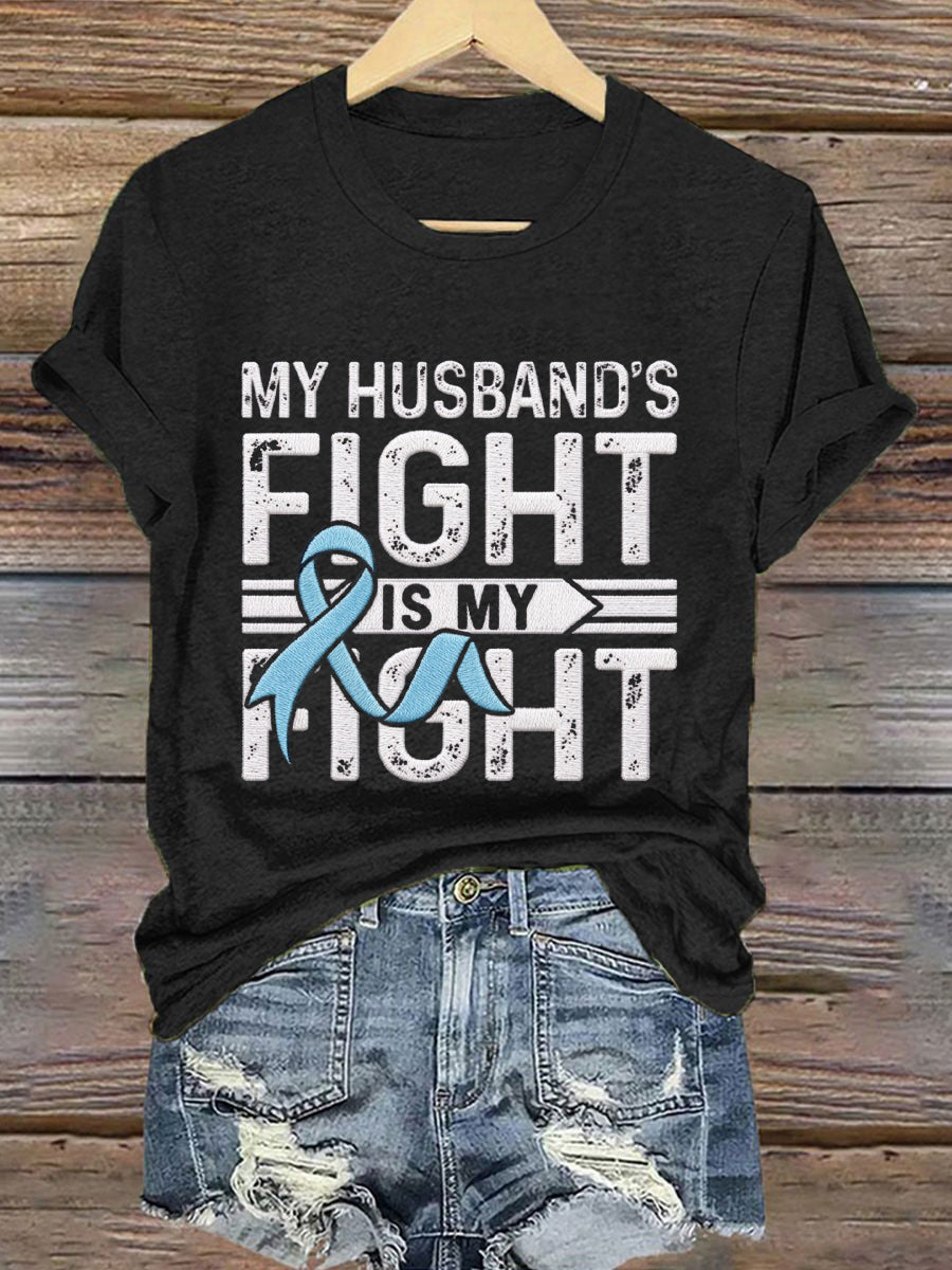 Women's Mustache Print Men's Health Support Graphic T-Shirt