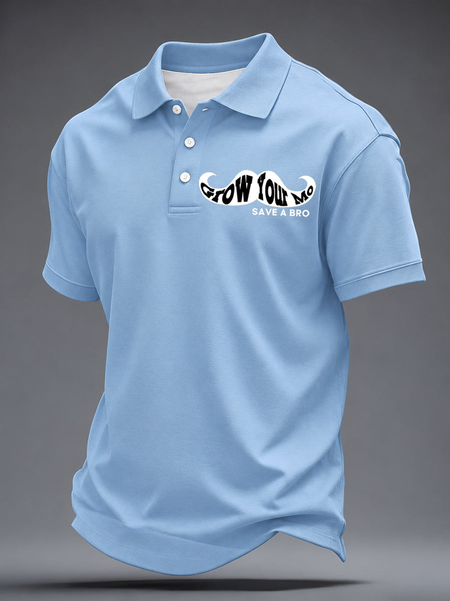 Men's Mustache Print Men's Health Support Graphic Shirt