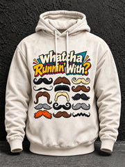 Men's Mustache Print Men's Health Support Graphic Hoodie