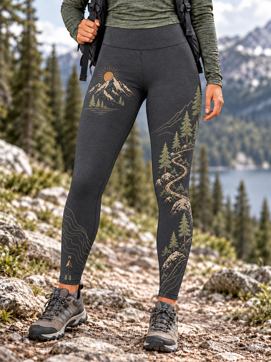 Women's Wilderness Trail Print Hike Lovers Leggings