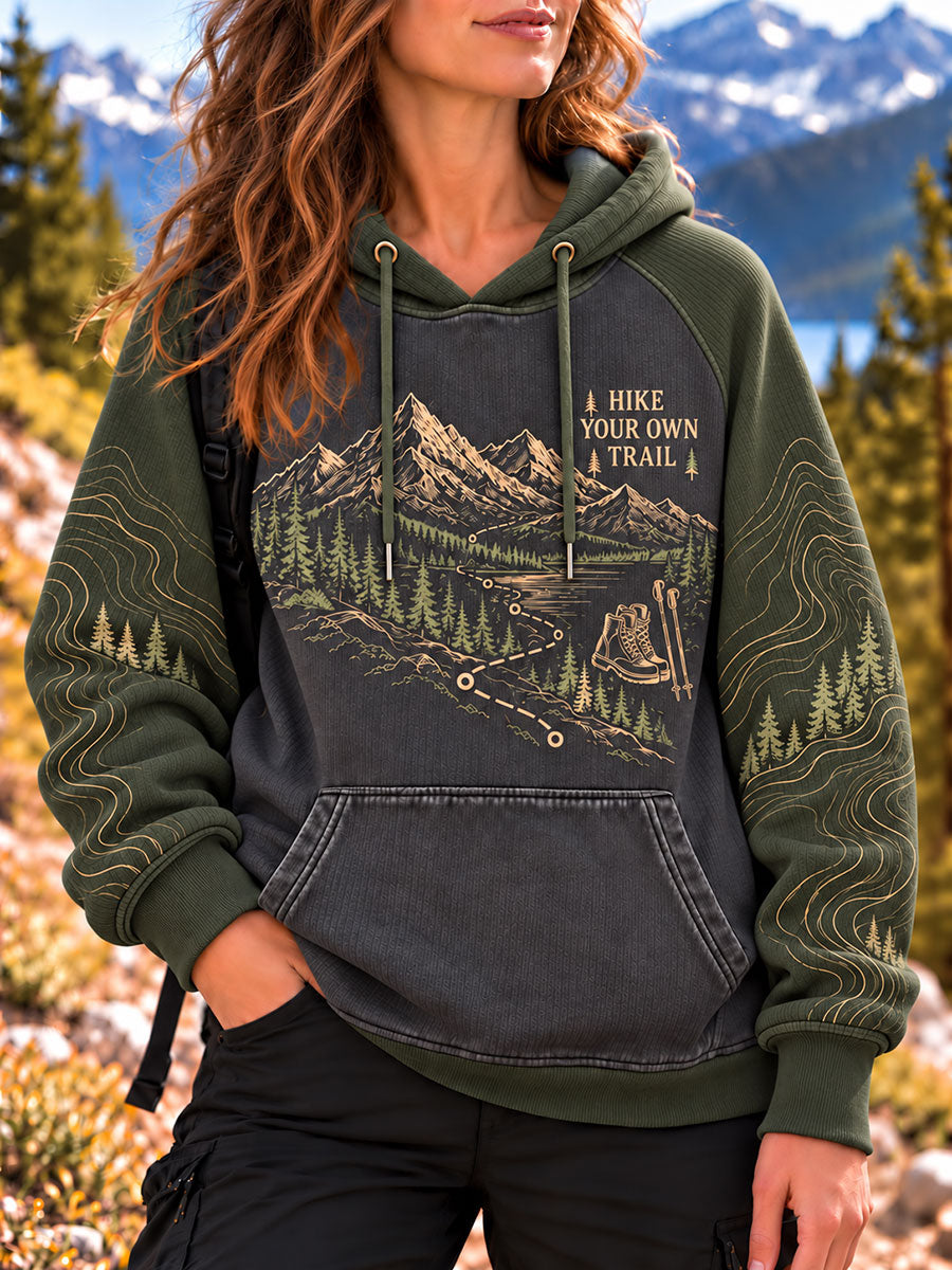 Women's Wilderness Trail Print Raglan Hoodie