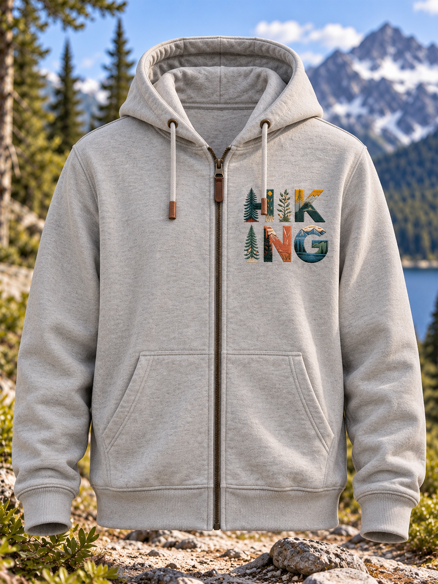 Women's Hiking Lover Printed Zip-Up Hoodie