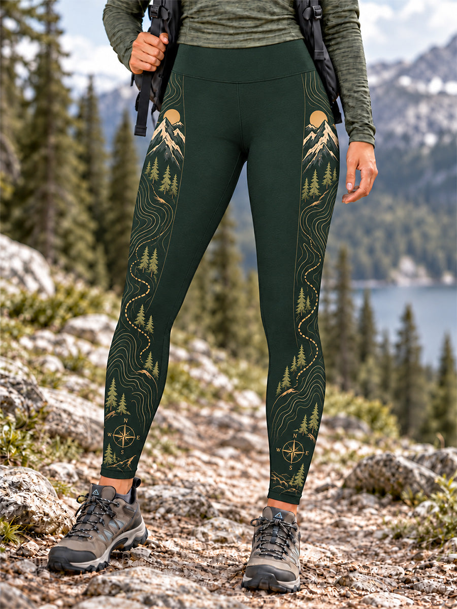 Women's Wilderness Trail Print Hike Lovers Leggings