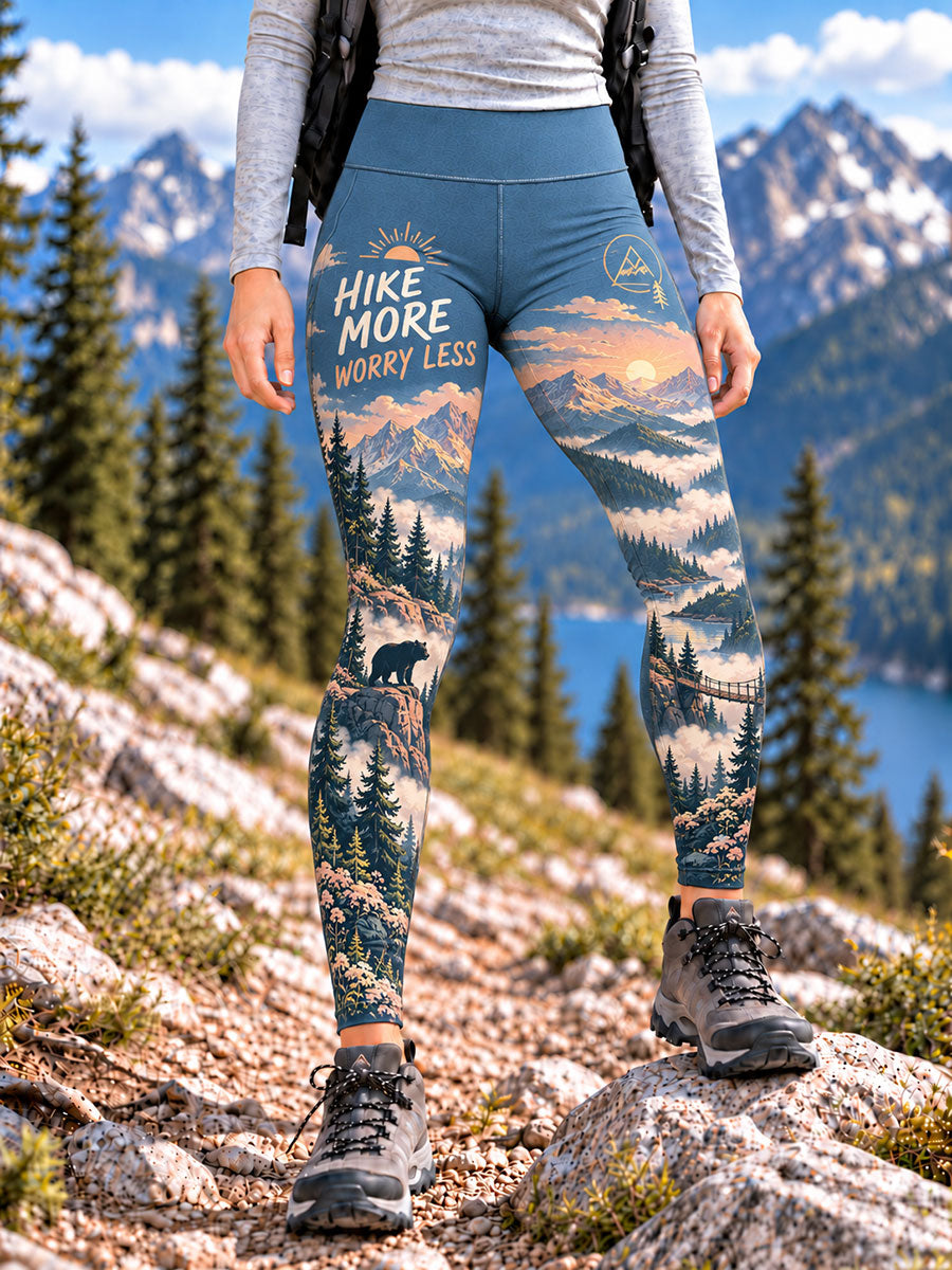 Women's Wilderness Trail Print Hike Lovers Leggings