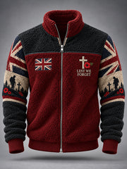 Men's Lest We Forget Print Flannel Jacket