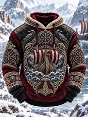 Men's Viking Art Flannel Hoodie