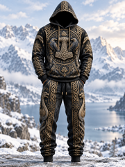 Men's Viking Art Hoodie Set