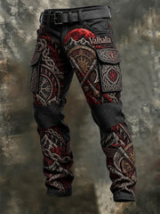 Men's Viking-style Valhalla With Plush Warm Zipped Pants